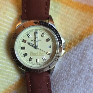 NIB- Montreux Vintage Elegant Brown Leather Strap Watch FedEx Branded